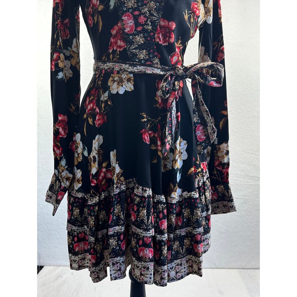 Venus Balloon Sleeve Ruffle Mini Dress w/Flare Skirt Size 4 Flirty Bohowestern - Picture 5 of 11